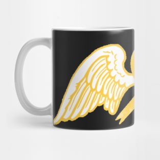 Yellow Awareness Ribbon with Angel Wings 2 Mug